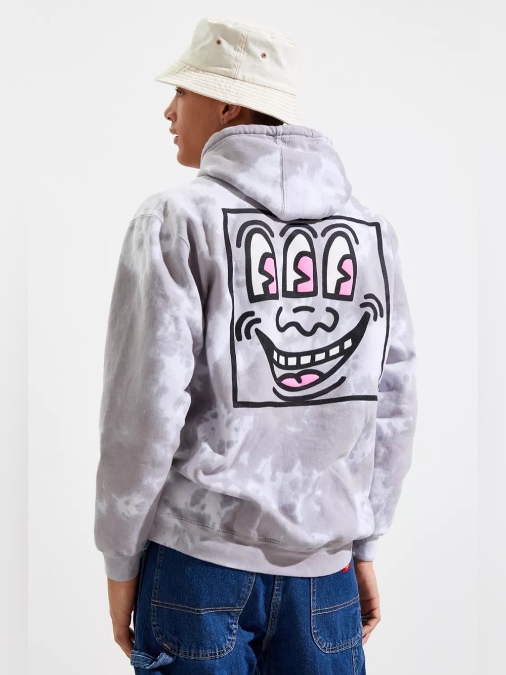 Urban Outfitters Keith Haring Tie-Dye Graphic Hoodie Sweatshirt Medium